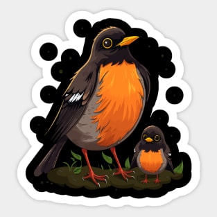 American Robin Fathers Day Sticker